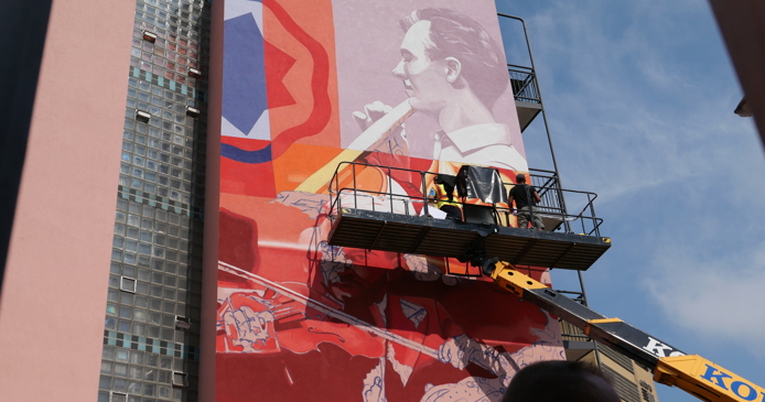 Metre-high mural for Rotterdam Philharmonic Orchestra on West Kruiskade
