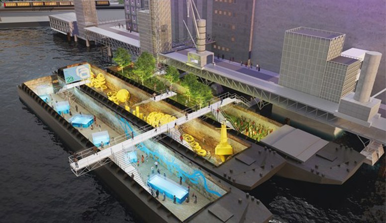 Het festivalhart van de Rotterdam Architectuur Maand drijft dit jaar in de Maashaven