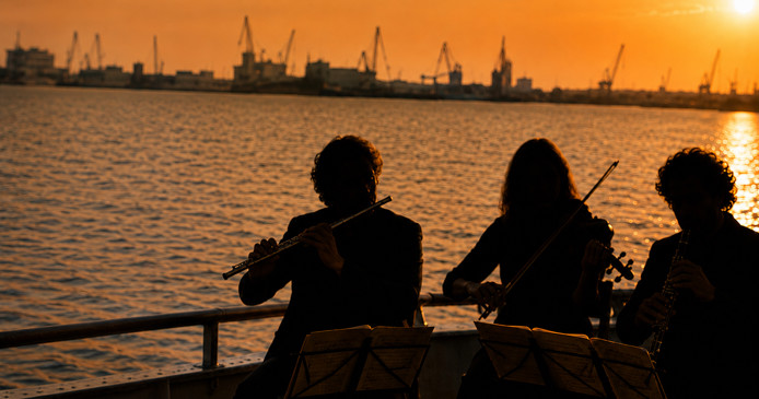 Händels Water Music klinkt vanaf De Fighter tijdens Wereldhavendagen